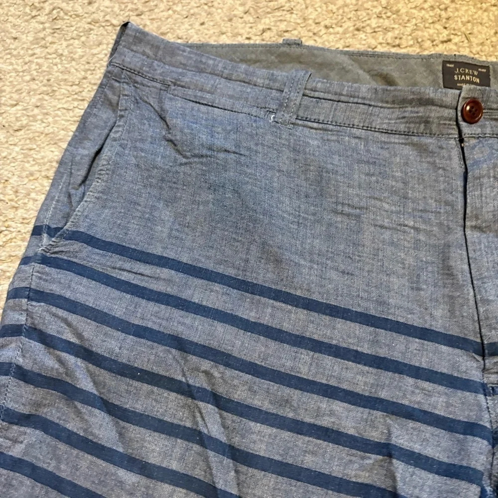 J Crew Shorts Mens Size 40 Blue Striped Stanton 9